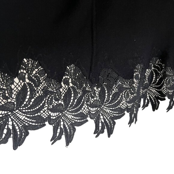 Lola Womens Black Floral Embroidered Lace Viscose Soft Open Cardigan Sweater M/L - Picture 6 of 6